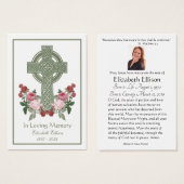 Mosgroen Keltisch Kruis Uitvaart Gebed Visitekaartje (Voorkant /achterkant)