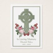 Mosgroen Keltisch Kruis Uitvaart Gebed Visitekaartje (Voorkant)