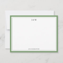 Mosgroen Klassiek Maatwerk Koppel Initiaal Notitiekaartje