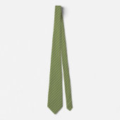Mosgroen met Charcoal Grey Pinstripes Stropdas (Voorkant)