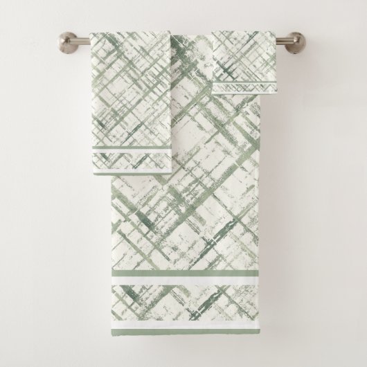 Mosgroen met mos op wit bad handdoek (Insitu)