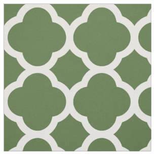 Mosgroen Modern Quatrefoil Grote Schaal Stof