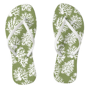 Mosgroen modern Wit koraalriffen strand Teenslippers