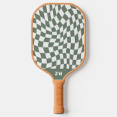 Mosgroen Monogram  golvend geruit Pickleball Paddle (Voorkant)