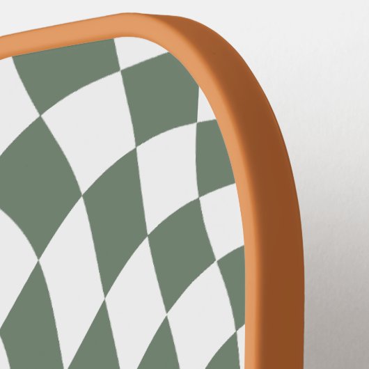 Mosgroen Monogram  golvend geruit Pickleball Paddle (Links Detail)