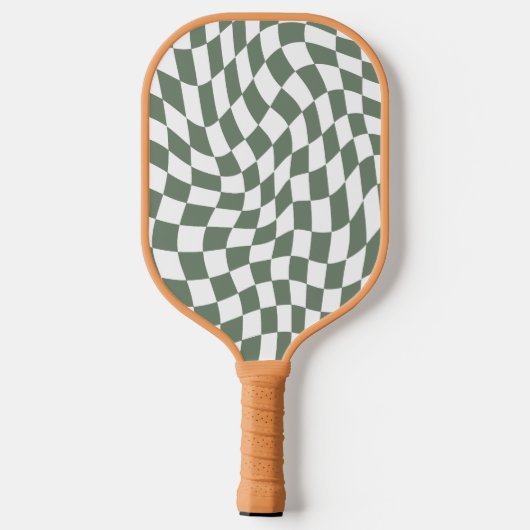 Mosgroen Monogram  golvend geruit Pickleball Paddle (Achterkant)