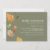 Mosgroen | Rustiek Bos Thema Herfst Baby shower Kaart (Voorkant)