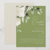 Mosgroen Wit Hydrangeas Vrijgezellenfeest Kaart (Voorkant / Achterkant)