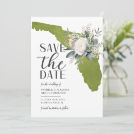 Mosgroene bloem Floridahuwelijk op bestemming Save The Date