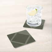Mosgroene diamant frame papieren coaster kartonnen onderzetters (Insitu)