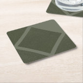 Mosgroene diamant frame papieren coaster kartonnen onderzetters (Schuin)