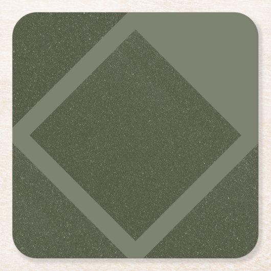 Mosgroene diamant frame papieren coaster kartonnen onderzetters (Voorkant)