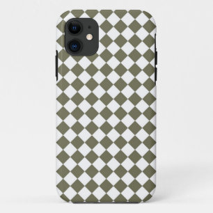 Mosgroene diamant schaakbordpatroon Case-Mate iPhone case