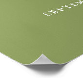 Mosgroene Elegante Moderne Trouw Welkomstbord Poster (Hoek)