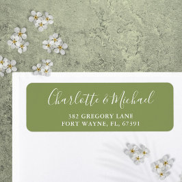Mosgroene Elegante Onderschrift Retouradres Etiket