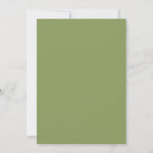 Mosgroene Elegante Signature Script Trouw Kaart (Achterkant)
