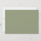Mosgroene formele kalligrafie bruiloft kaart (Achterkant)