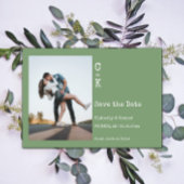 Mosgroene Minimalistische Monogram Foto Save The Date