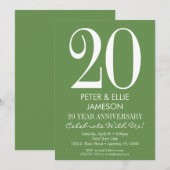 Mosgroene moderne eenvoudige jubileumuitnodigingen kaart (Voorkant / Achterkant)