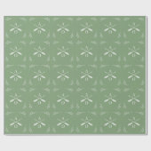 Mosgroene monogram en pijlen cadeaupapier (Vlak)
