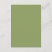 Mosgroene Monogram Ontvangstkaart Informatiekaartje (Achterkant)