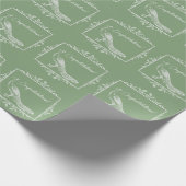 Mosgroene Pauw Bruiloft Bloemstuk Cadeaupapier (Hoek)