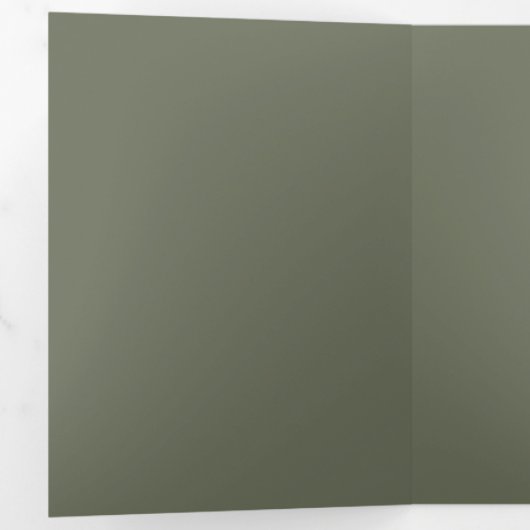 Mosgroene ruiseffect drievoudige uitnodiging – Aan (Binnenzijde eerst)