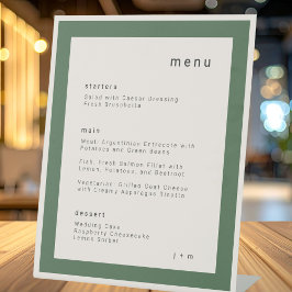 Mosgroene trouwmenu Pedaal Bord Reclamebord Met Voetstuk