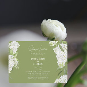 Mosgroene Witte Hortensia's Oefenlunch II Kaart