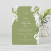 Mosgroene Witte Hydrangea Bruidsuitnodiging Kaart (Staand voorkant)