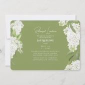 Mosgroene witte Hydrangea's Rehearsal Luncheon Kaart (Voorkant)