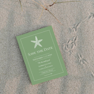 Mosgroene Zeester Monogram Foto Save The Date