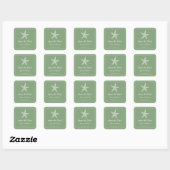 Mosgroene Zeester Save the Date Vierkante Sticker (Vel)