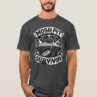 Mosh Pit Survivor Heavy Rock Concert Hardcore Rock T-shirt