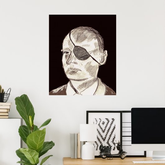 Moshe Dayan Poster (Thuiskantoor)