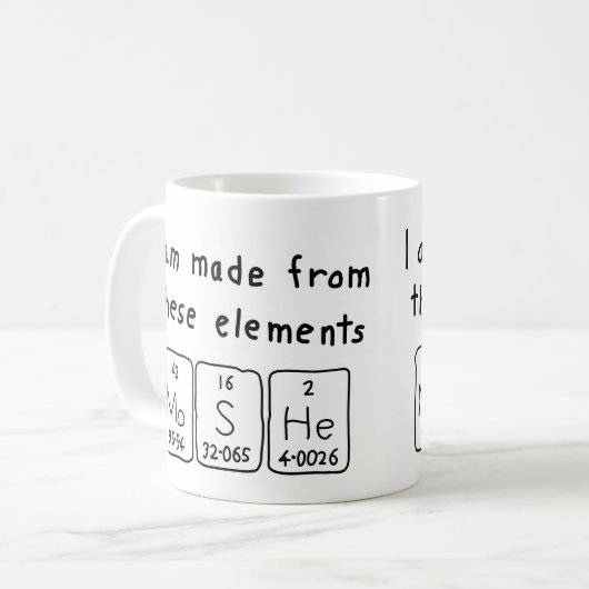 Moshe periodieke lijst - noem mok (Voorkant links)