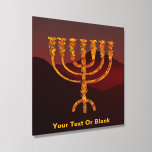 Moshe's Menorah Acryl Fototegel<br><div class="desc">Een afbeelding van de zeven vertakte menora (kandelaar) gemaakt door de Israëlieten na de Exodus uit Egypte. Aanpassen door uw eigen tekst toe te voegen. In de Thora wordt Moshe Rabbenu verteld: "Gij zult een Menora maken van zuiver goud, uitgeslagen, zal de Menora worden gemaakt, zijn basis, zijn tak, zijn...</div>