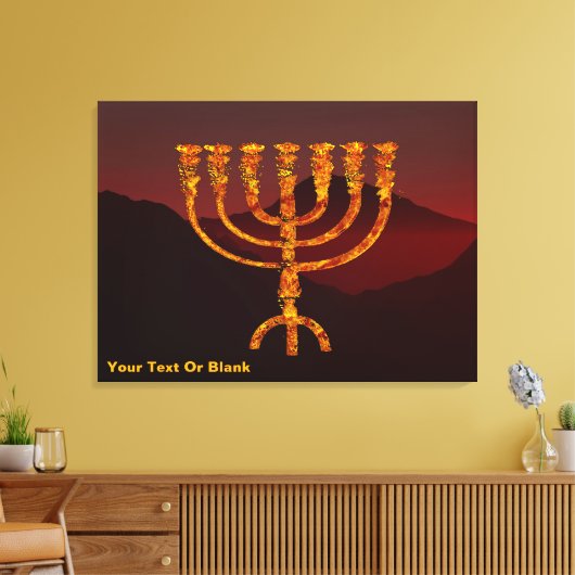 Moshe's Menorah Canvas Afdruk (Insitu (Woonkamer))