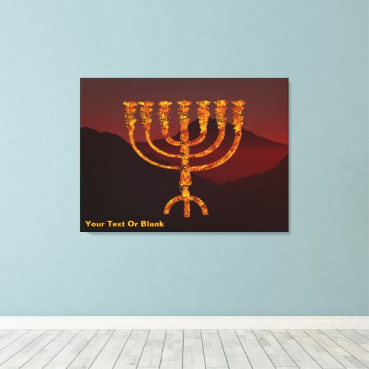 Moshe's Menorah Canvas Afdruk (Insitu (Houten vloer))