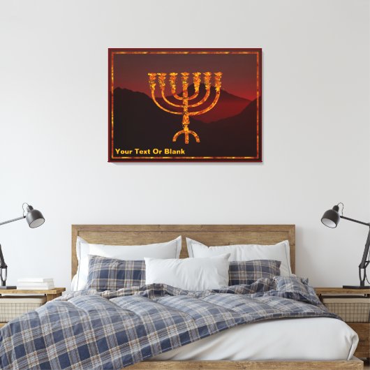 Moshe's Menorah Canvas Afdruk (Insitu (Slaapkamer))