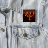 Moshe's Menorah Vierkante Button 5,1 Cm (In situ)