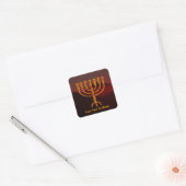 Moshe's Menorah Vierkante Sticker (Envelop)