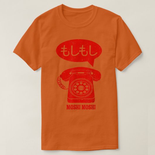 Moshi Moshi Japan Retro Telephone  T-shirt (Design voorkant)