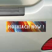 Moshiach Nu Kleurrijke Lichten Messiaans  Bumpersticker (Op auto)