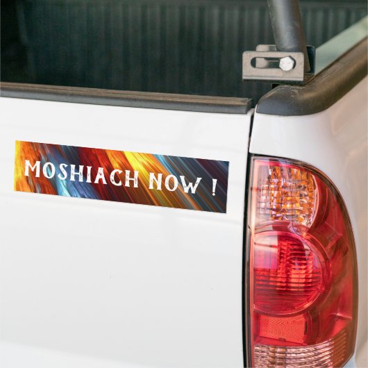 Moshiach Nu Kleurrijke Lichten Messiaans  Bumpersticker (Op Truck)