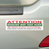 Moshing kan plaatsvinden bumpersticker (Op auto)