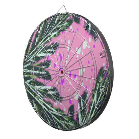Mosiac Abstract Palm Leaves Terrazzo Pattern Dartbord (Voorkant Rechts)