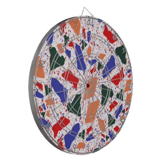 Mosiac Abstract Terrazzo Pattern Dartbord (Voorkant Links)