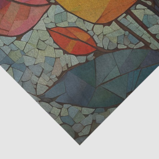 Mosiac Autumn Leaves Decoupage Tissuepapier (Detail)