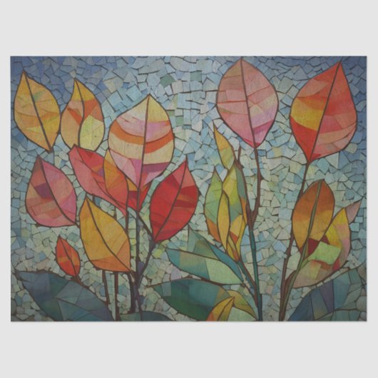 Mosiac Autumn Leaves Decoupage Tissuepapier (Voorkant)